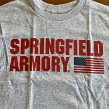 Springfield Armory T-Shirt Any Size S-2XL Heather Gray US Flag