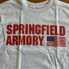 Springfield Armory T-Shirt Any Size S-2XL Heather Gray US Flag