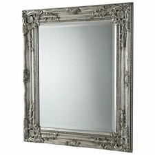 LARGE SILVER ORNATE WALL MIRROR RUSTIC SILVER FRENCH HALLWAY BATHROOM two sizes