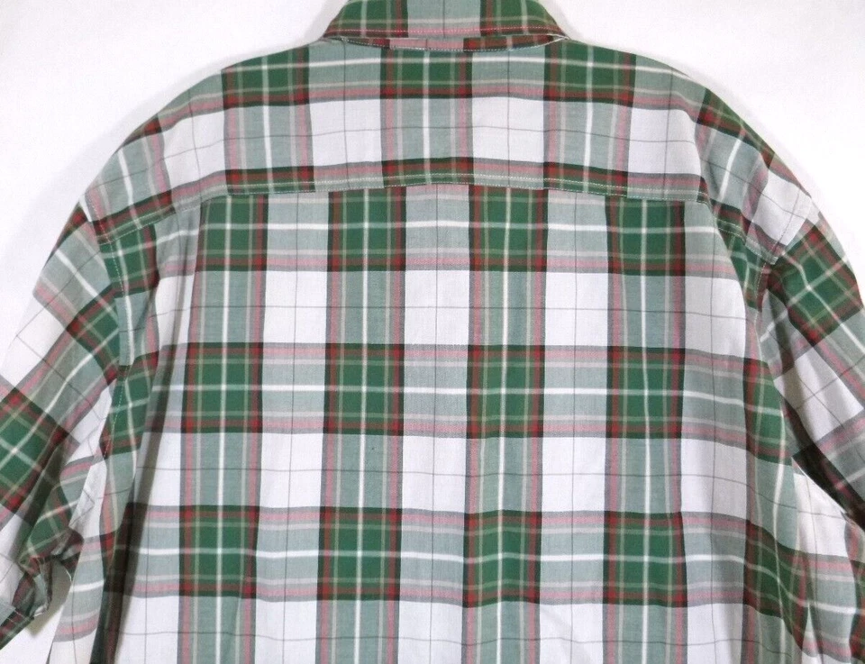 Arrow-Mens Short Sleeve Casual Button Down Shirt-2XL XXL-Green Plaid - Image 4 of 4