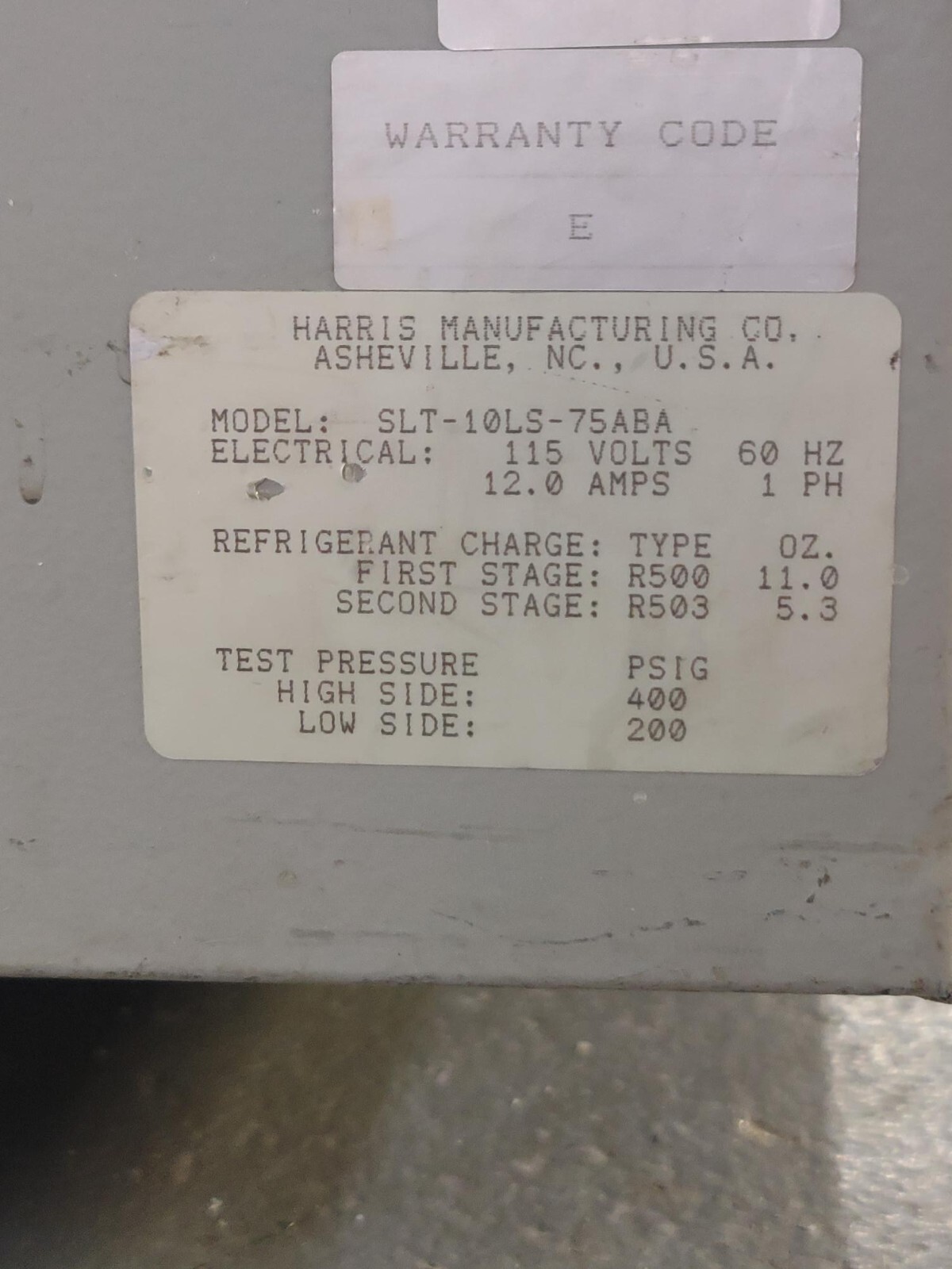 Harris SLT-10LS-75ABA Ultra Low Freezer 115V 1Ph - *Local pick up only*