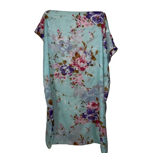 Mint Green Infinity SCARF Roses Pink Purple Floral Romantic Chic Coquette Pastel - Picture 5 of 5