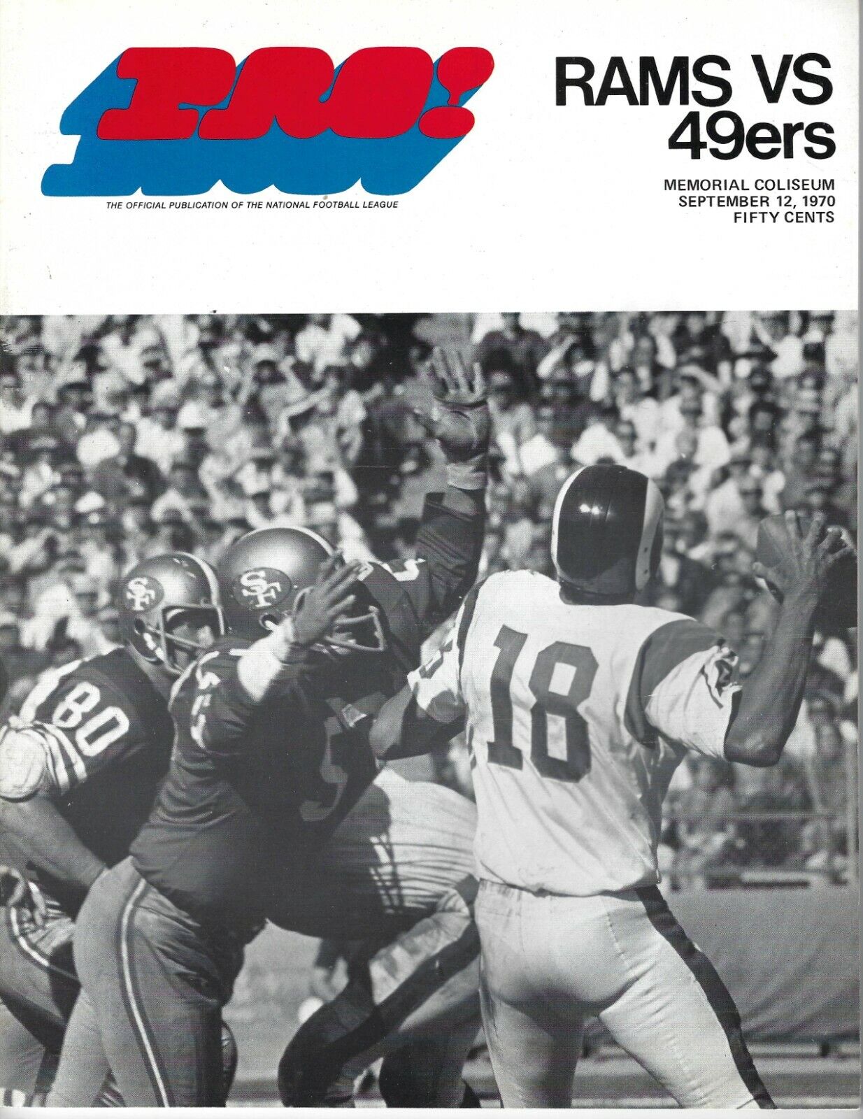 1970 9 Limited Special Price 12 football program Los Francisco Max 55% OFF 49ers San Rams Angeles