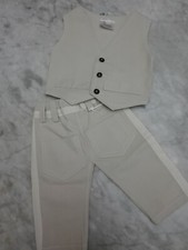 COMPLETO ESTIVO  BATTESIMO  BIMBO TAGLIA 6 MESI  GILET+PANTALONE NUOVO