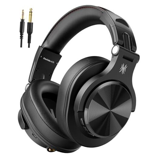 A70 Bluetooth Over Ear Headphones, Wireless Headphones w/ 72H Playtime, Black