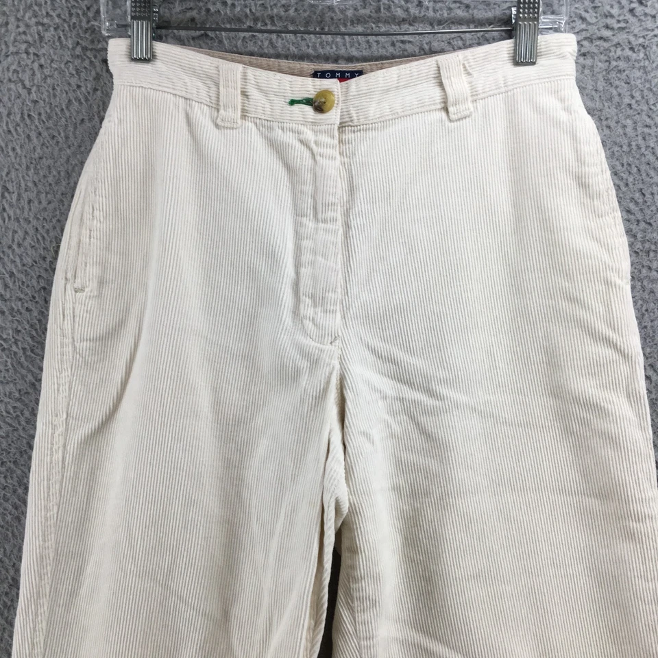 Tommy Hilfiger Corduroy Straight Pants Womens 6 (actual 28x30.5) White High Rise - Image 2 of 4