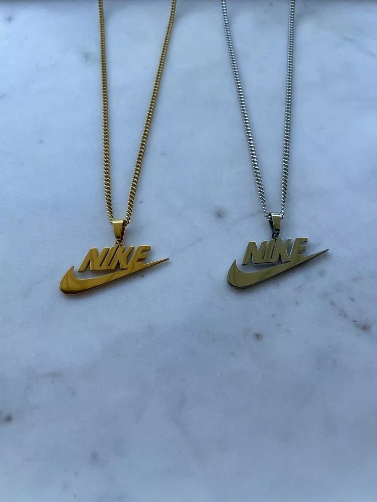 NIKE Swoosh Necklace Bundle 2 Necklaces Gold Silver