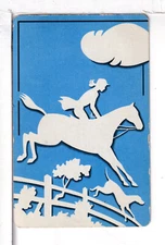 Single Vintage ID Animals, Horses, "Rider" Playing Card HH 8-26 B