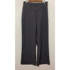 NWT Worthington Modern Fit 12 Gray High Waist Cuffed Wide Leg Pants Academia