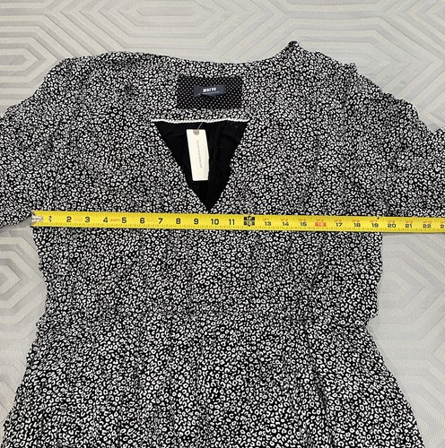 NWT Maeve Anthropologie Faux Wrap Black White Dress size XL - Picture 7 of 8