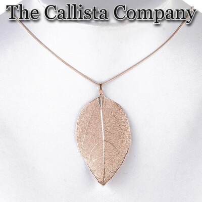 CALLISTA NECKLACE REAL MAGNOLIA LEAF PENDANT (4-COLORS) ✓ - Main Image