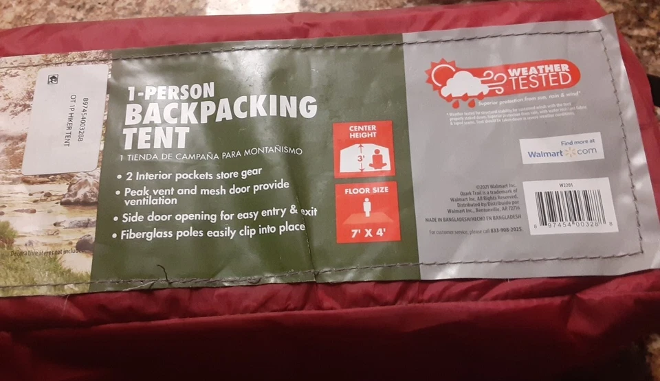 Tienda de campaña Ozark Trail para 1 persona nueva envío gratuito Foto 2 de 3