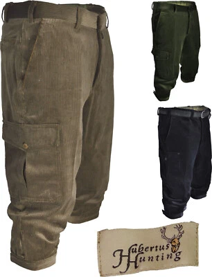 Stretch-Cord Kniebundhose Wanderhose Beintasche- Messertasche Hubertus natur