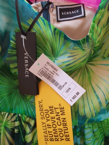 Versace Kids / Young Versace Silk Leaf Dress. Age 10 Years. Bnwt. Designer - Picture 3 of 10