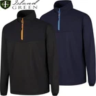 ISLAND GREEN GOLF MENS RIB YOKE 1/4 ZIP TOP LAYER STRETCH GOLF SWEATER PULLOVER