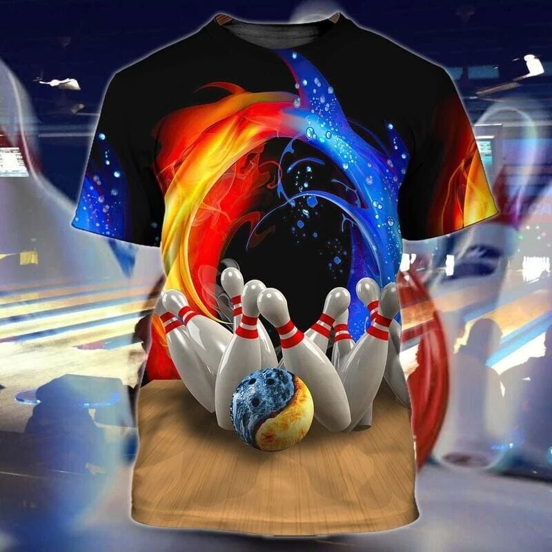 3D All Over Printed Bowling T Shirt Bowling Shirt For Men And