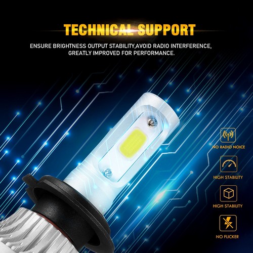 AUXBEAM S2 H7 LED Headlights High/Low Beam Conversion Kit Bulbs 6000K 72W 8000LM - Picture 7 of 12