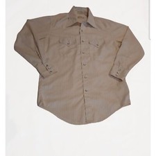 Vintage Sheplers 90's Pearl Snap Western Shirt Long Sleeve Size 16.5 x 34