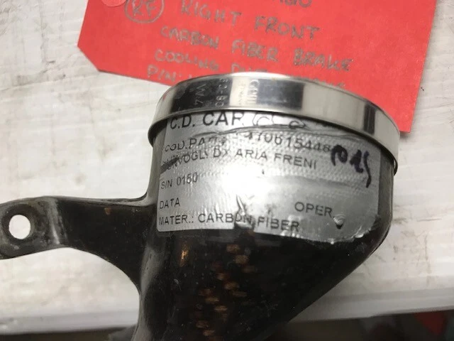 05-10 LAMBORGHINI MURCIELAGO LP640 OEM RIGHT FRONT CARBON BRAKE DUCT 410615448 - Image 4 of 4