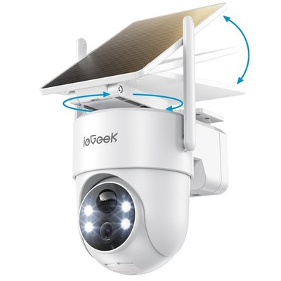 ieGeek 2K/3MP 360° PTZ Überwachungskamera Outdoor kabellos mit abnehmbarem weiß 