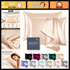 Luxurious 100 Mulberry Silk Pillowcase Set of 2, King Size, Soft Breathable,