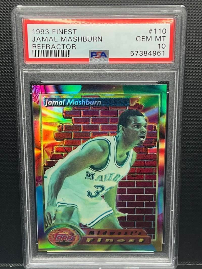 1993 94 Topps Finest Jamal Mashburn #110 Refractor (RC) Rookie PSA 10 POP 2!