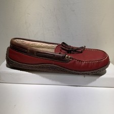 Red Leather Upper Slippers for Women for sale