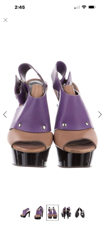 Sandalias de cuero para mujer Marni, 2 tonos, acolchadas, talla 37,5 Foto 3 de 4