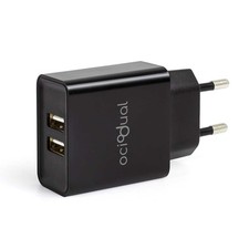 Caricabatteria da parete EU, 2 porte USB con 5V, 2,1A, 10W, Nero, Modello: ST600