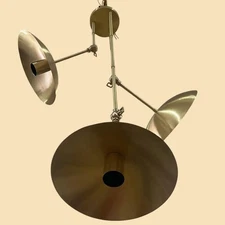 3-Light Mid-Century Modern Sputnik Chandelier Brass Adjustable Arm Ceiling Light