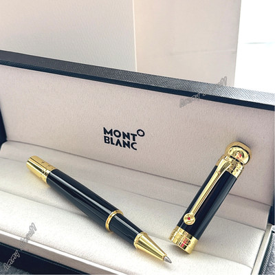Montblanc Luxury Rollerball Pen Black Gold Executive Writing Rare VIP Gift