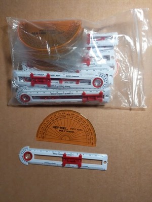 Learning Resources SAFE-T Bullseye Compass, Ruler, Protractor, Bag of 17, New