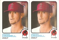 2 CARD 2022 TOPPS HERITAGE COOPER CRISWELL ROOKIE BASEBALL CARD LOT
