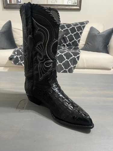 Exotic Los Altos Genuine Crocodile Caiman Alligator Cowboy Boots Men’s 10 EE - Picture 3 of 22