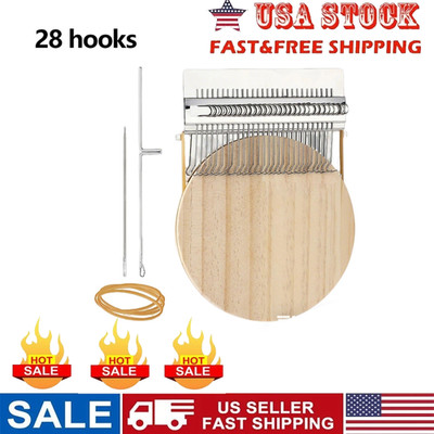 28 Hooks Small Loom Speedweve Type Weave Tool Darning Machine with Wood Disc