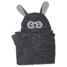 Badeumhang, Größe: ONE SIZE, Grau/Weiß, Polyamid/Polyester, Fleece #Xjl