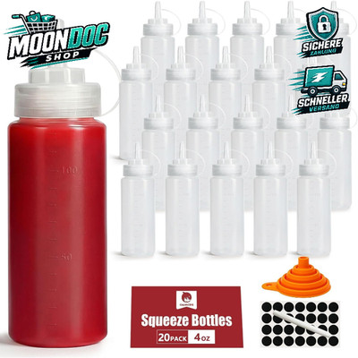 Quetschflasche 120ml 20 Stück Kunststoff Squeeze Flaschen mit Trichter und