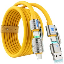 4-In-1 Multi USB C Charging Cable Cord Fast Charge 240W, USB A/C to USB C/L, Chu