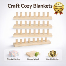 64 Inch Wooden Chunky Blanket Knitting Loom Adjustable DIY Frame for Bulky Yarn