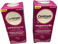 2 Centrum Menopause Support Complete Multivitamin & Hot Flash Support 30 Tablets
