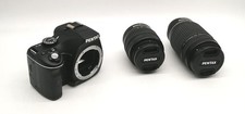 USED Pentax K-x Black 12.4 MP DSLR  SMC DA L 18-55 55-300 Lenses With Tracking