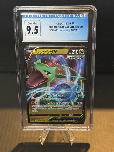 Pokemon Rayquaza V 107/172 from Japanese VSTAR Universe in a CGC 9.5 (now 10)!!