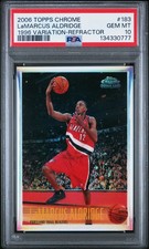 2006 TOPPS CHROME 1996 VAR-REFRACTOR LAMARCUS ALDRIDGE ROOKIE RC 40/199 PSA 10
