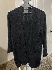 Madewell Donegal Kent Wool Open front Cardigan Sweater Black Size Small