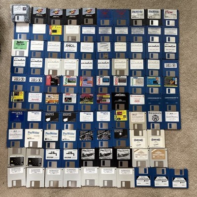 Commodore Amiga Games And Software Floppy Disk Lot UNTESTED Over 100 Disks