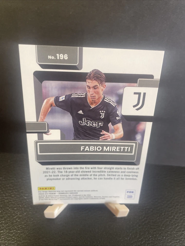 Panini Donruss Soccer Green Foil Rated Rookie Fabio Miretti /199 Juventus #196  - Image 4 of 4