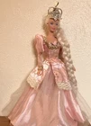 Vintage Barbie Doll Princess Disney Rapunzel  Pink Dress Crown Long Braid B35