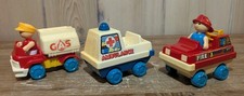 Vintage Li'l Playmates 1980's Vehicles Fire/Ambulance/Gas with 2 Drivers