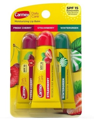 Carmex Daily Care Moisturizing Lip Balm Pack, Lip Balm With Sunscreen Pack of 3