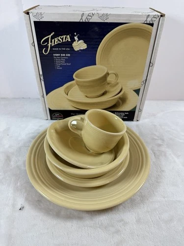 NEW Fiesta IVORY 5 pc Piece Place Setting Retired FIesta Color Dish Set USA Made